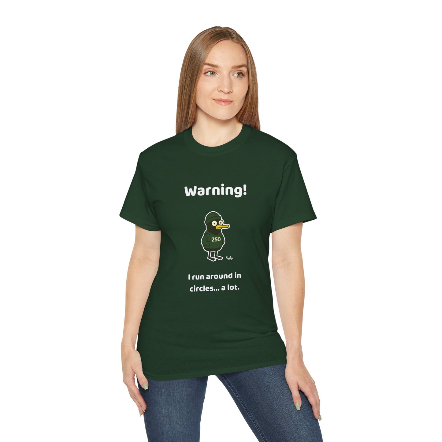 Running 250 Milestone T-Shirt - Funny 'Warning - I Run in Circles.. a Lot' Message