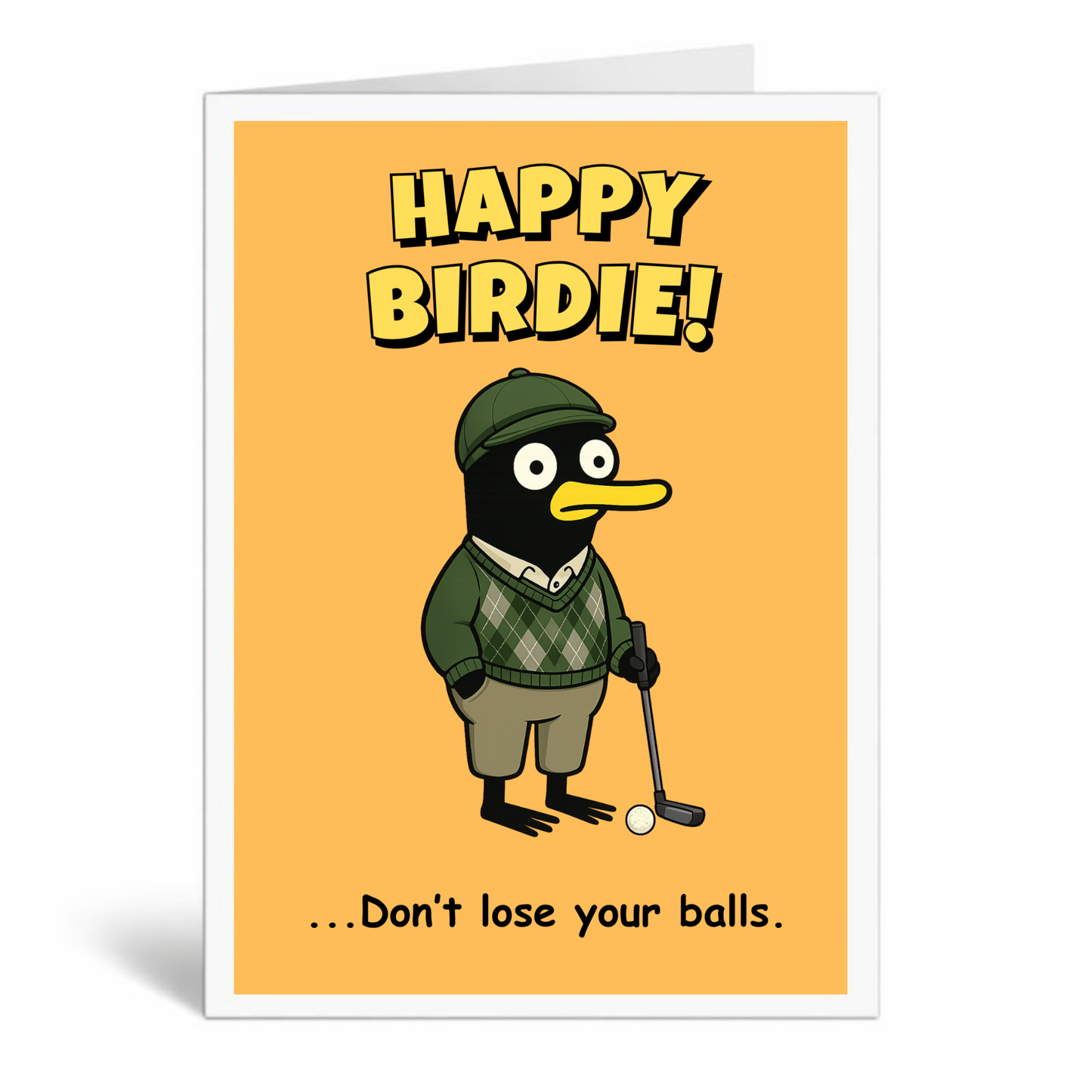 Happy Birdie Golf Birthday Card – Don’t Lose Your Balls