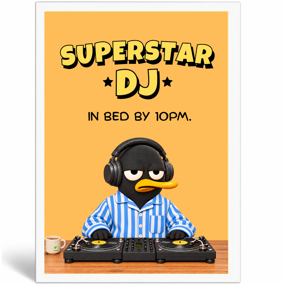 Funny Birthday Card for DJ – Large A5 Card for Vinyl Lovers – Superstar DJ In Bed by 10PM