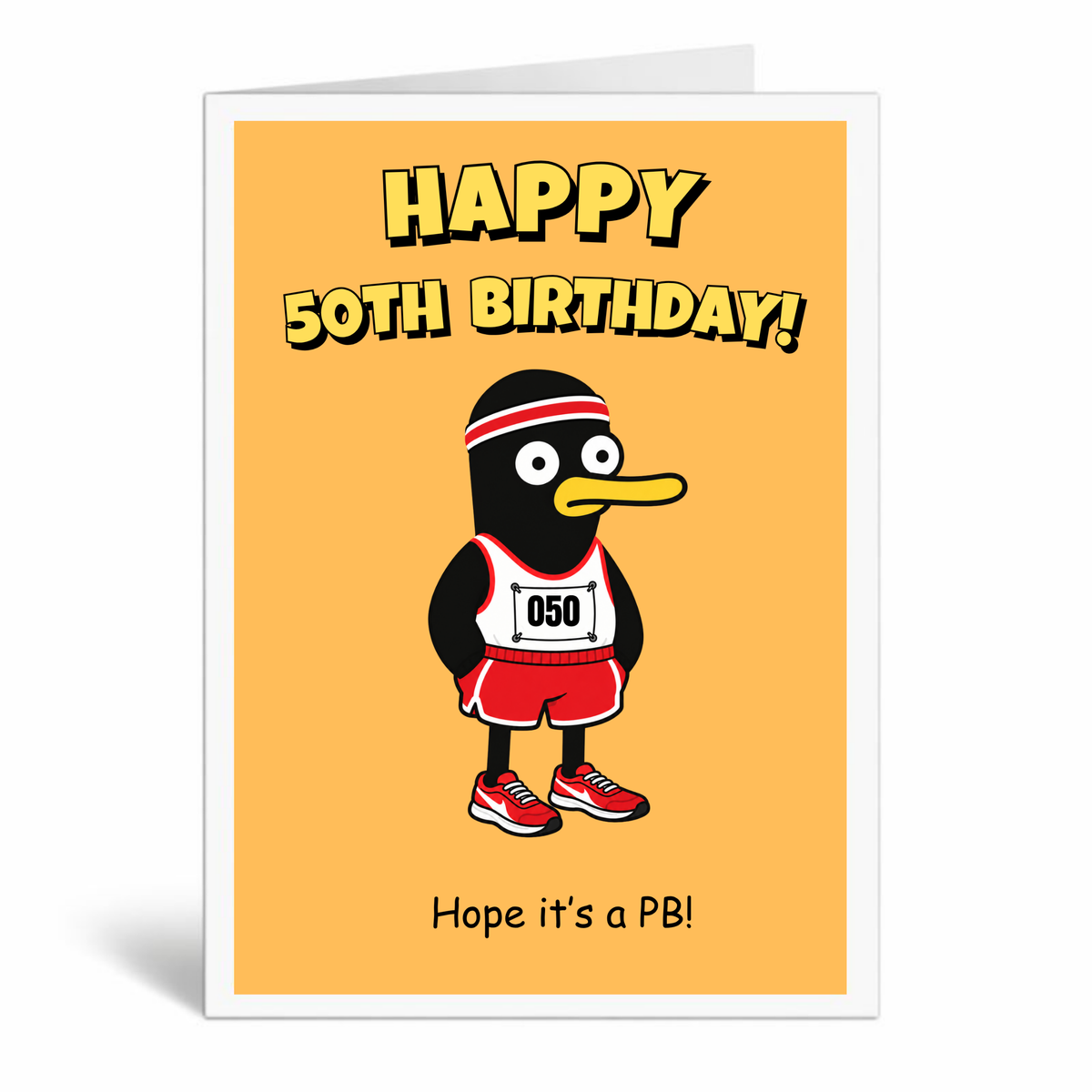 Funny 50th Birthday Card for Runner – Large A5 Running Card – Hope It’s a PB