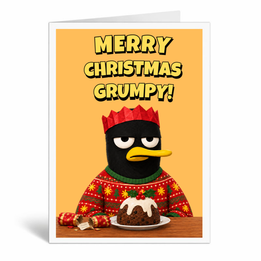 Funny Christmas Card for Grumpy Men – Large A5 Xmas Card for Dad, Husband or Grandad