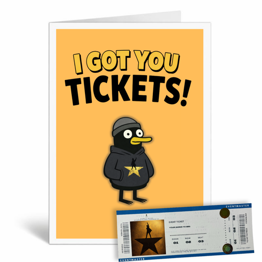 Funny Hamilton Birthday Card with Theatre Ticket Gift Insert