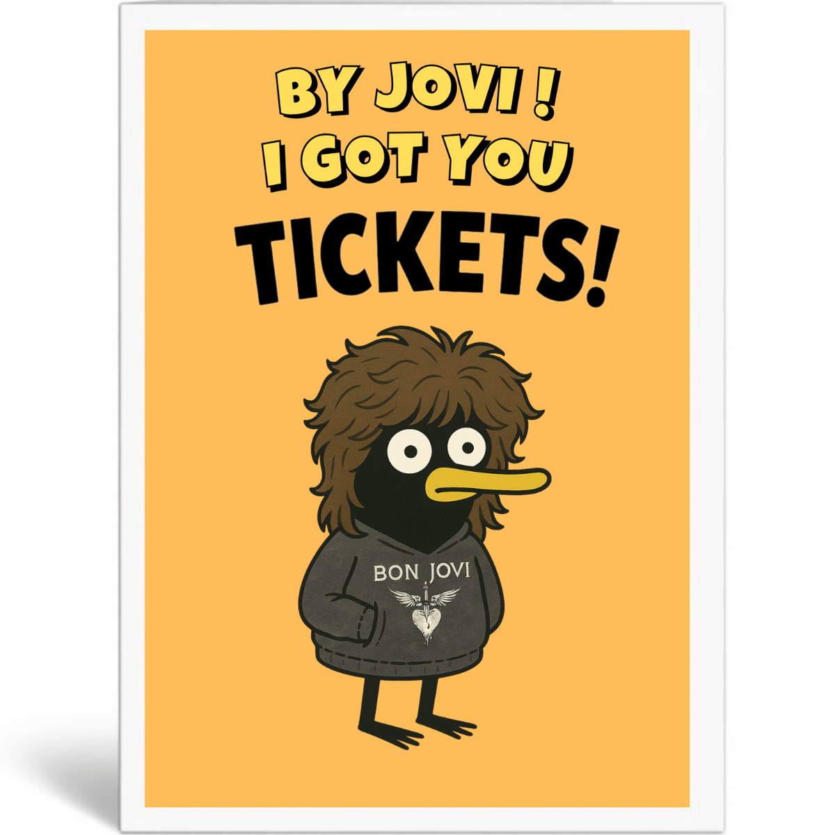 By Jovi! Concert Ticket Reveal Birthday Card – Large A5 Rock Music Fan Card – I Got You Tickets!