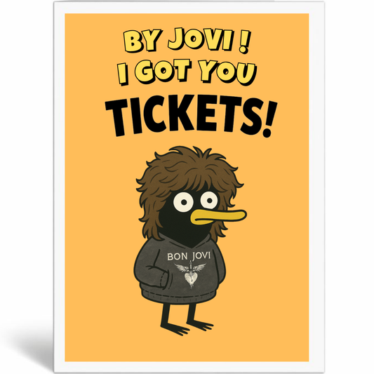 By Jovi! Concert Ticket Reveal Birthday Card – Large A5 Rock Music Fan Card – I Got You Tickets!