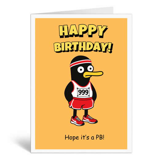 Funny Birthday Card for Runner – Large A5 Running Card – Hope It’s a PB