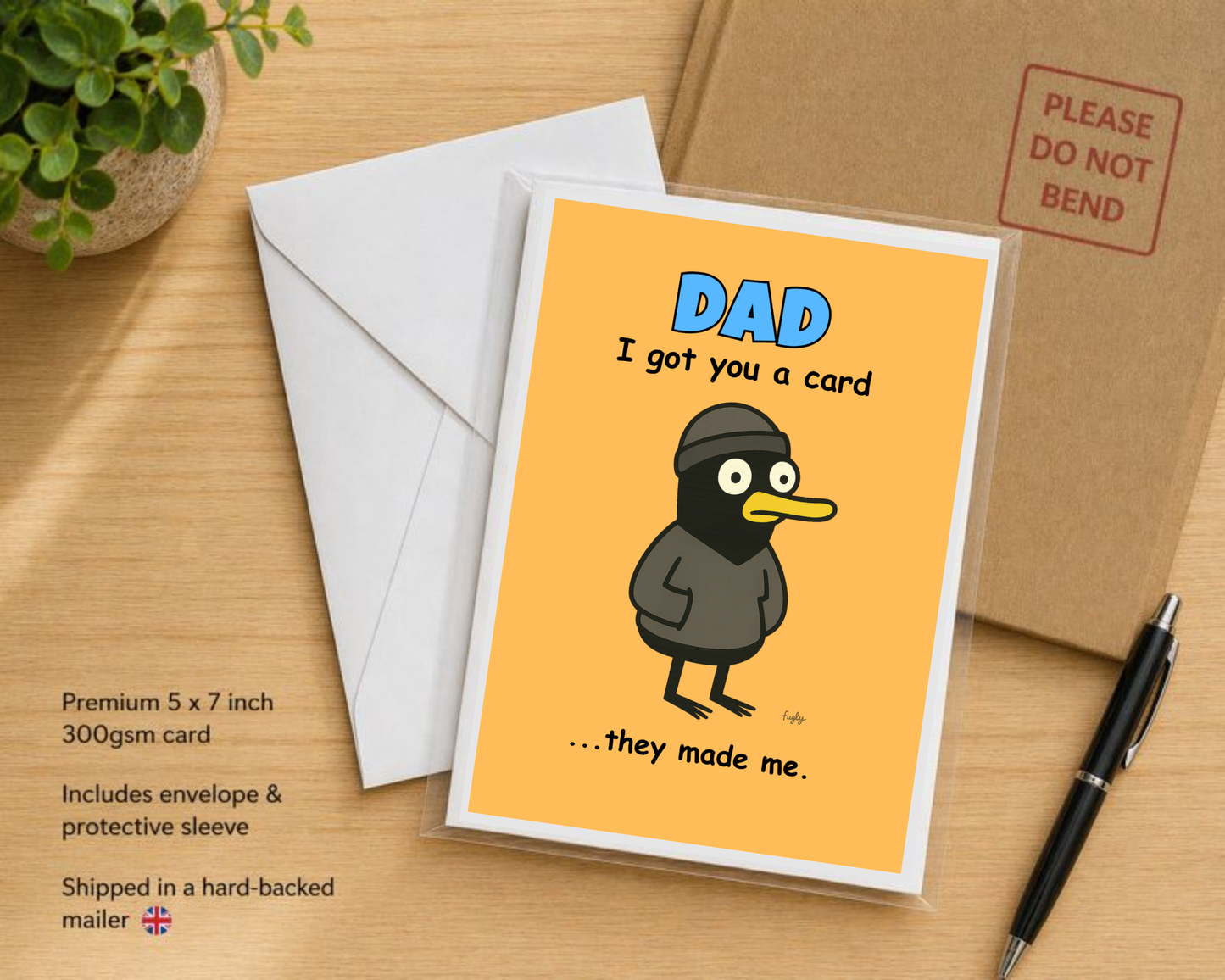 Funny Dad Birthday Card – I Got You a Card… They Made Me