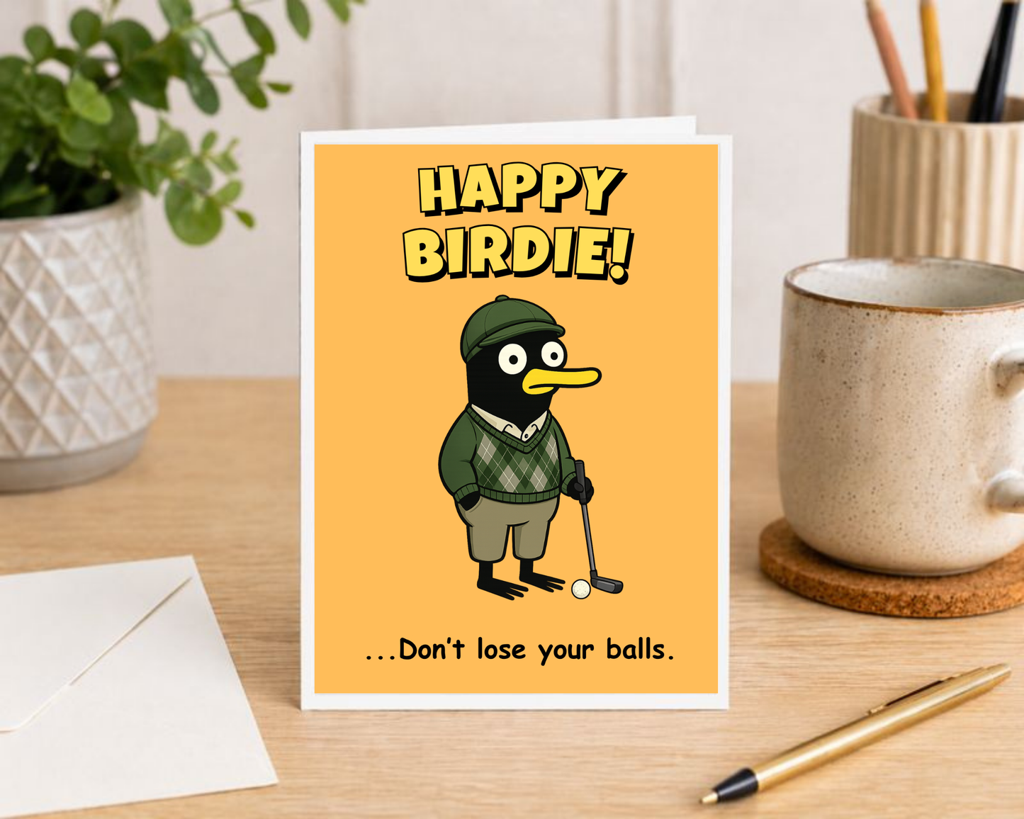 Happy Birdie Golf Birthday Card – Don’t Lose Your Balls