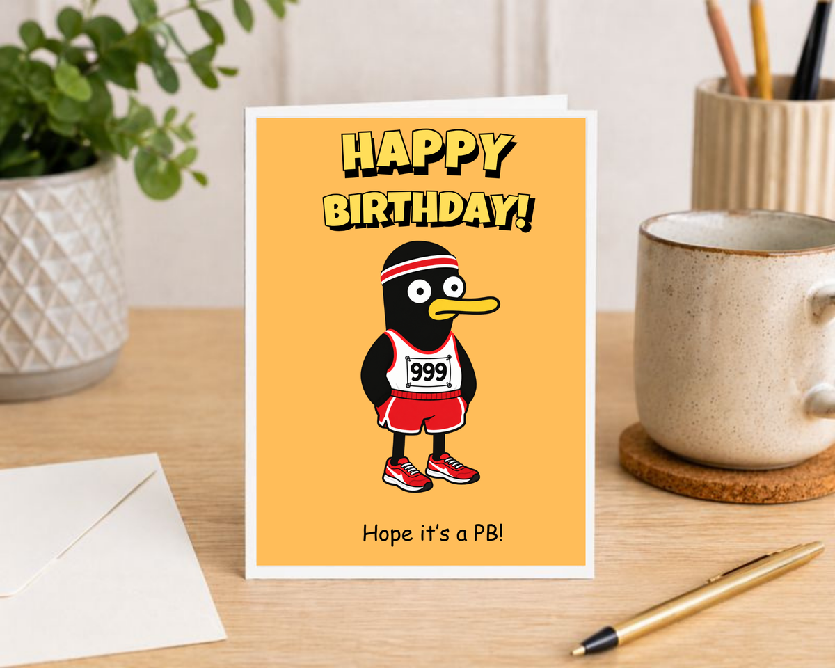Funny Birthday Card for Runner – Large A5 Running Card – Hope It’s a PB