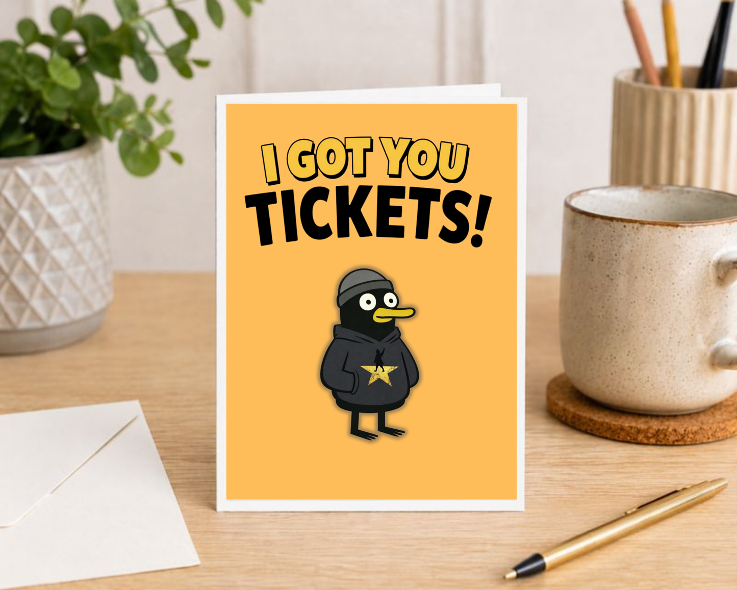 Funny Hamilton Birthday Card with Theatre Ticket Gift Insert