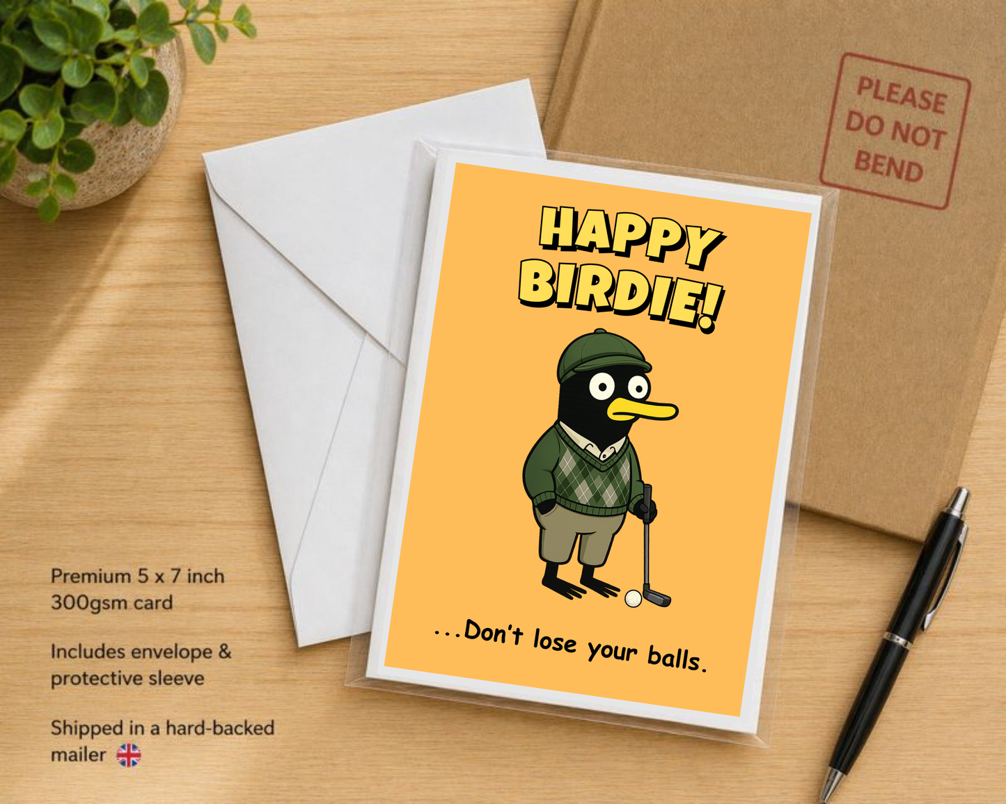 Happy Birdie Golf Birthday Card – Don’t Lose Your Balls