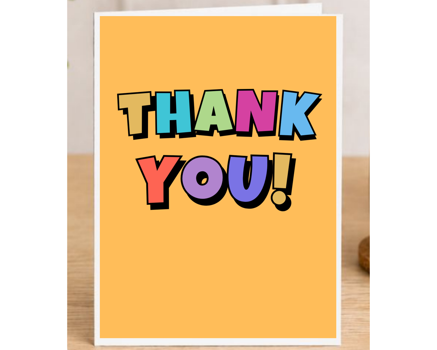Colourful Thank You Card – Blank Inside