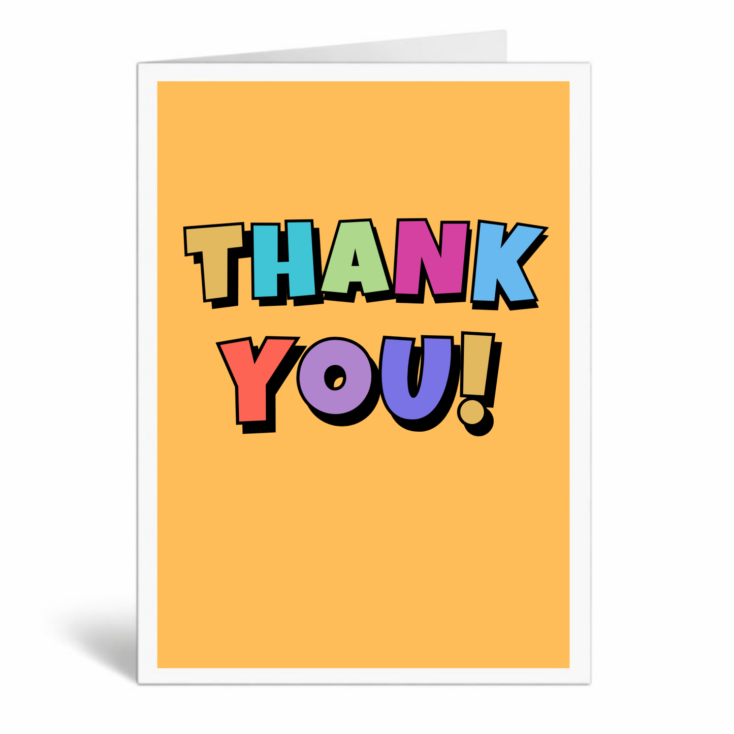 Colourful Thank You Card – Blank Inside