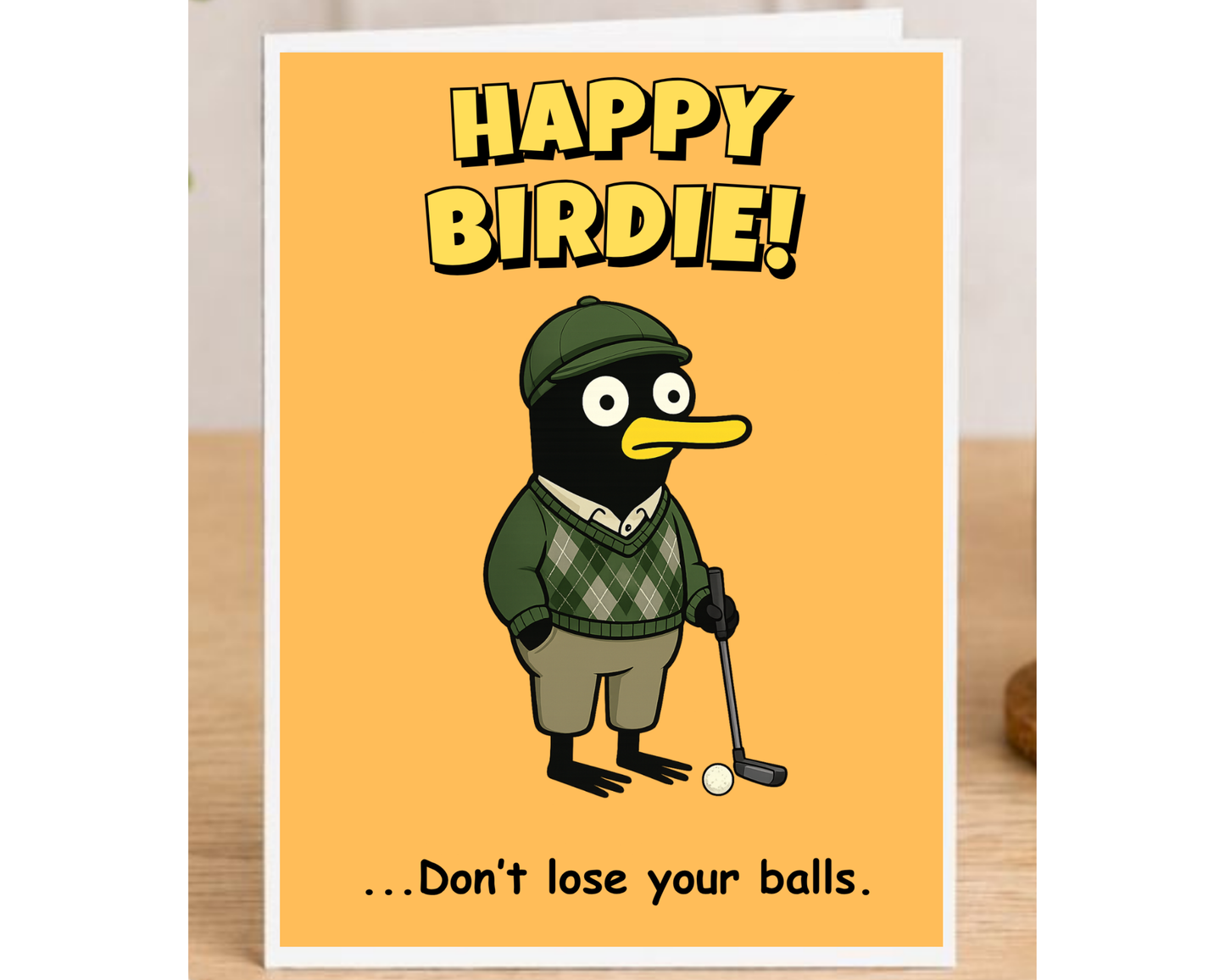 Happy Birdie Golf Birthday Card – Don’t Lose Your Balls