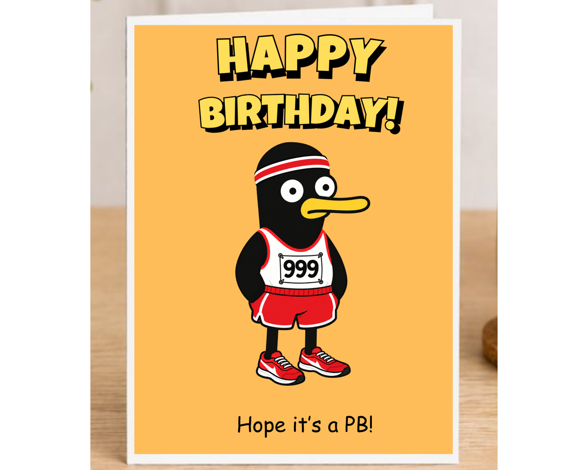 Funny Birthday Card for Runner – Large A5 Running Card – Hope It’s a PB