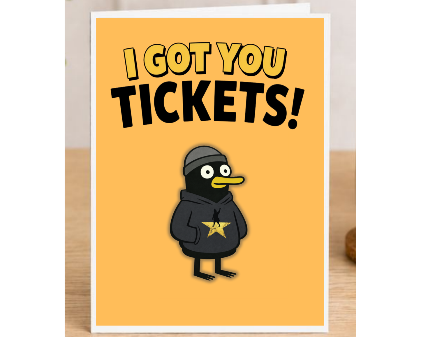Funny Hamilton Birthday Card with Theatre Ticket Gift Insert