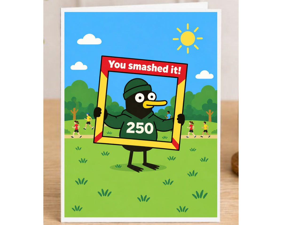 250 Running Milestone Card – You Smashed It! Fugly Duck