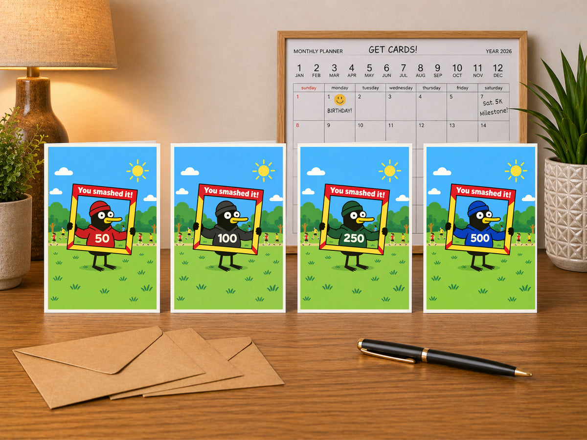 50 Running Milestone Card – You Smashed It! Fugly Duck
