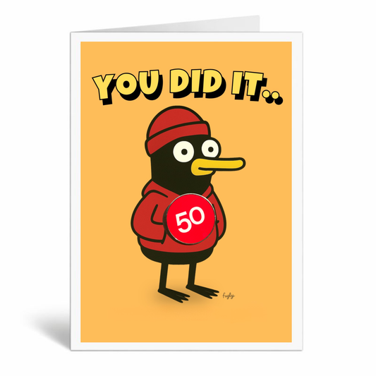 Running 50 Milestone Card with 25mm Badge