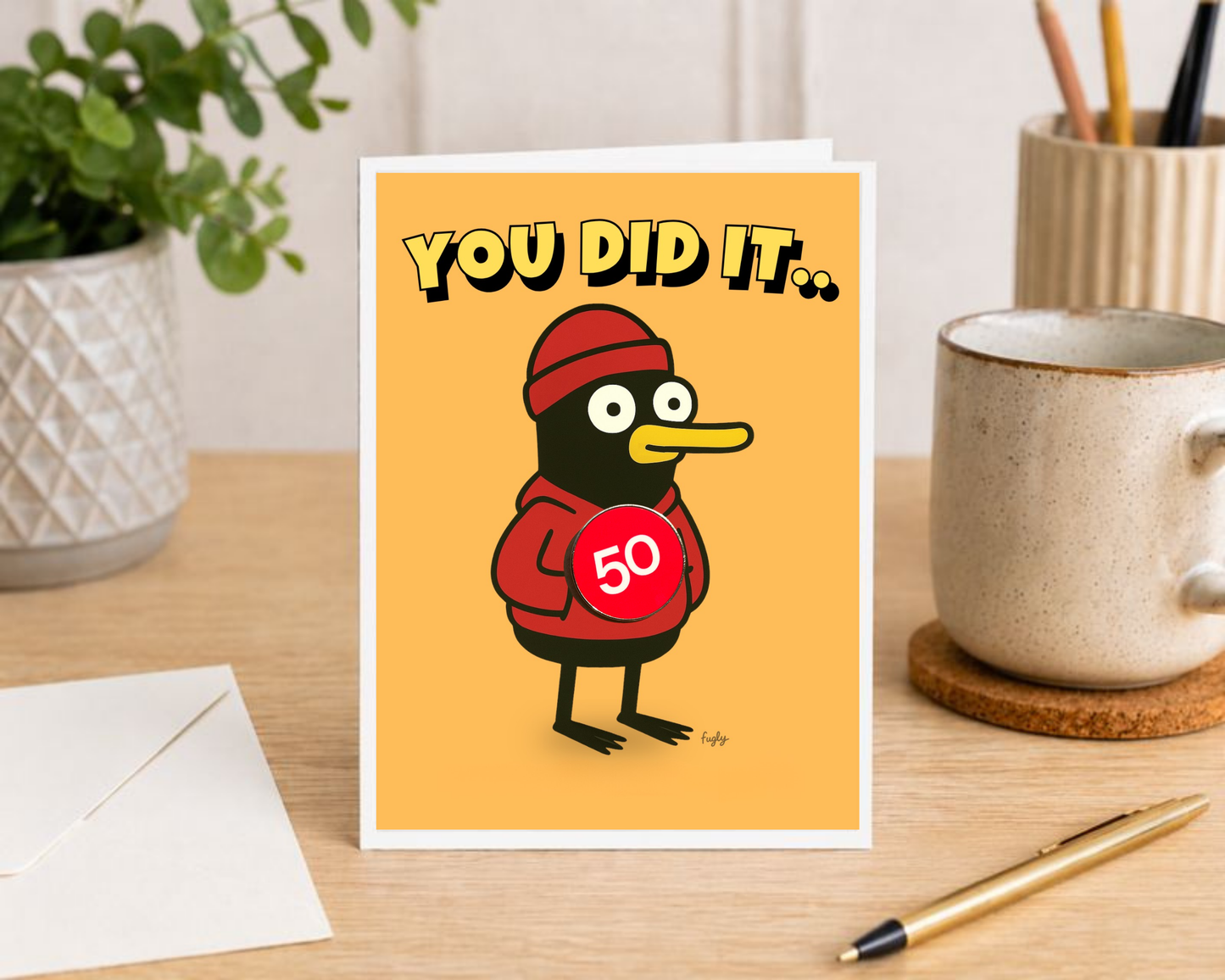 Running 50 Milestone Card with 25mm Badge