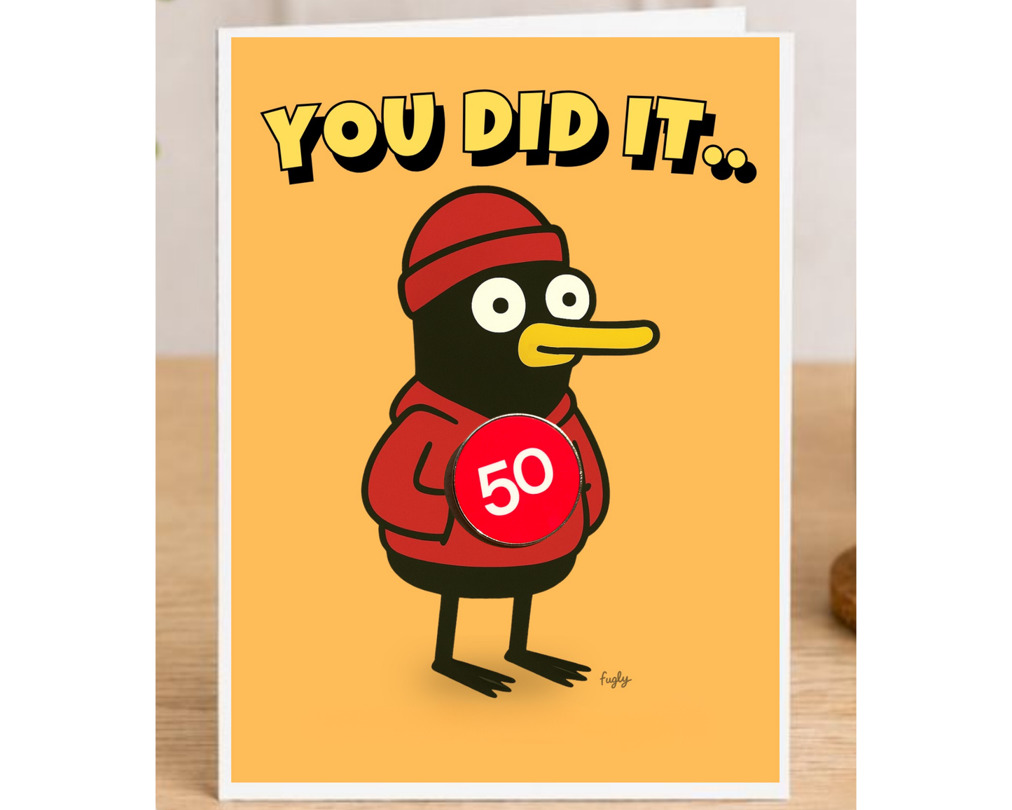Running 50 Milestone Card with 25mm Badge