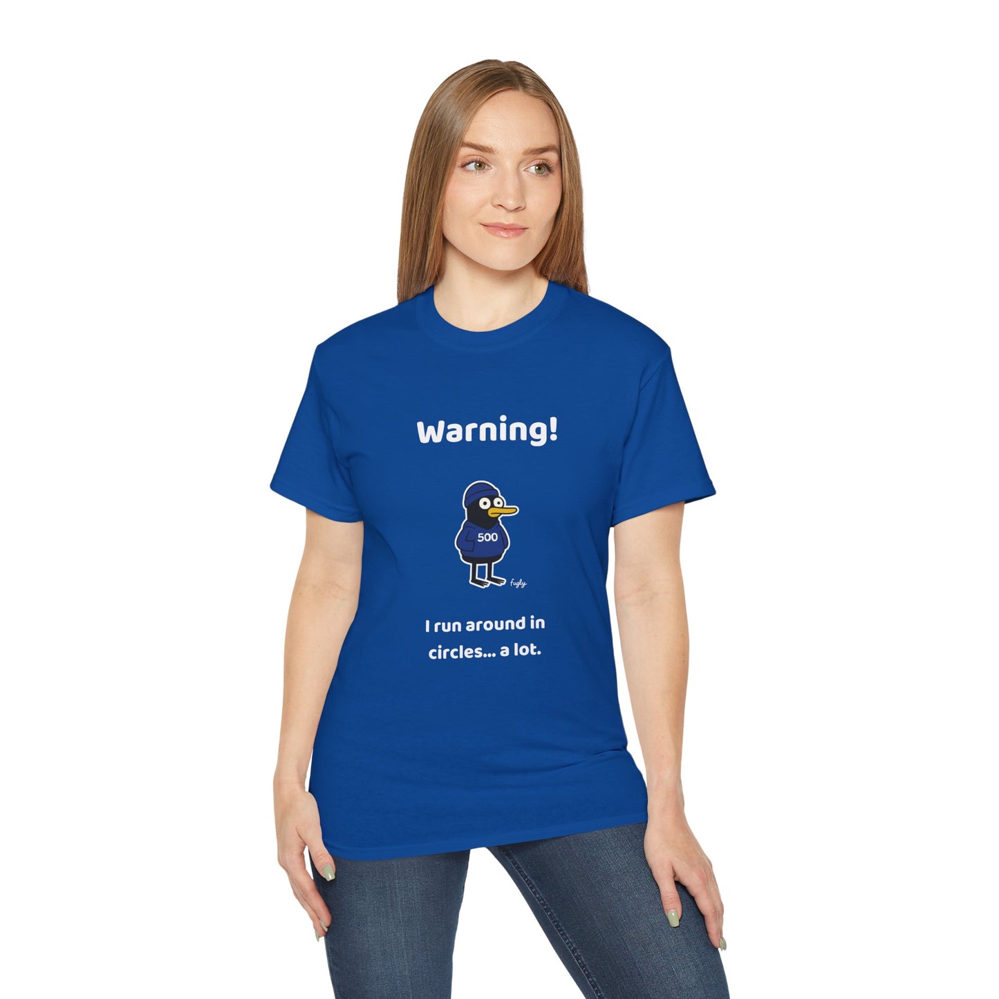 Running 500 Milestone T-Shirt - Funny 'Warning - I Run In Circles.. A Lot' strapline