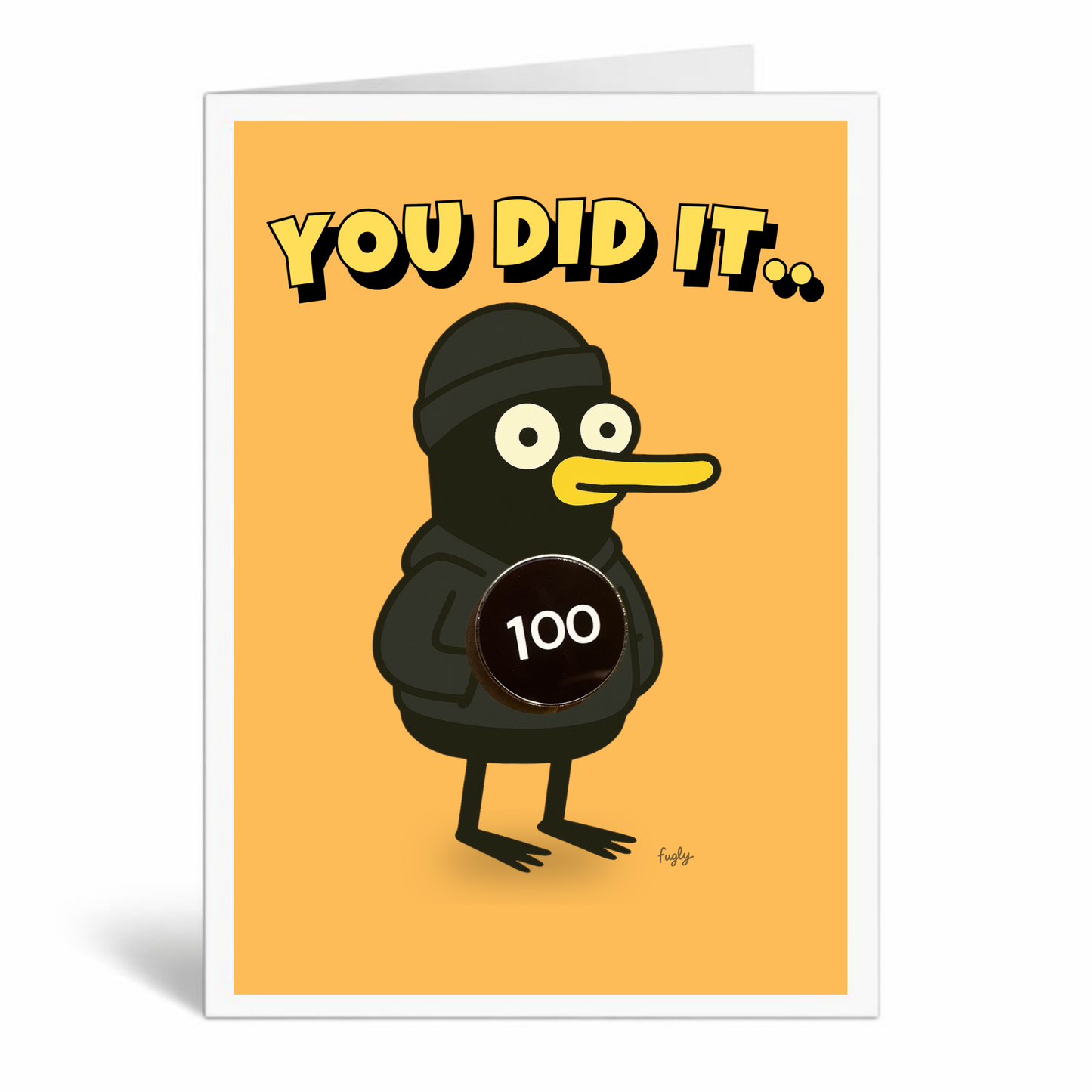 Running 100 Milestone Card with 25mm Badge