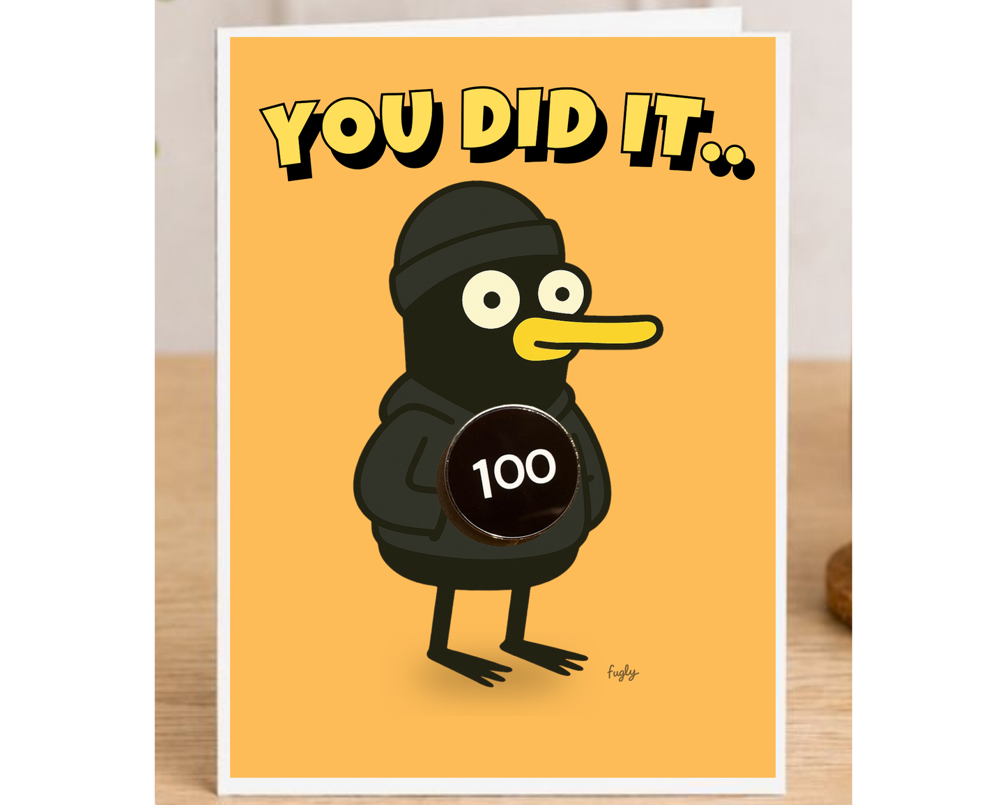 Running 100 Milestone Card with 25mm Badge
