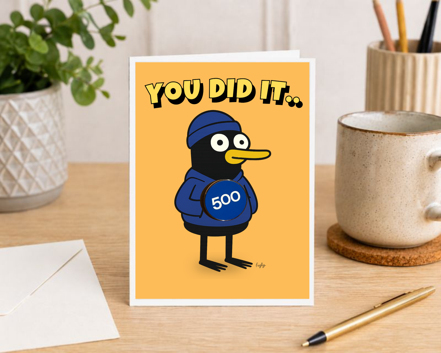 Running 500 Milestone Card with 25mm Badge