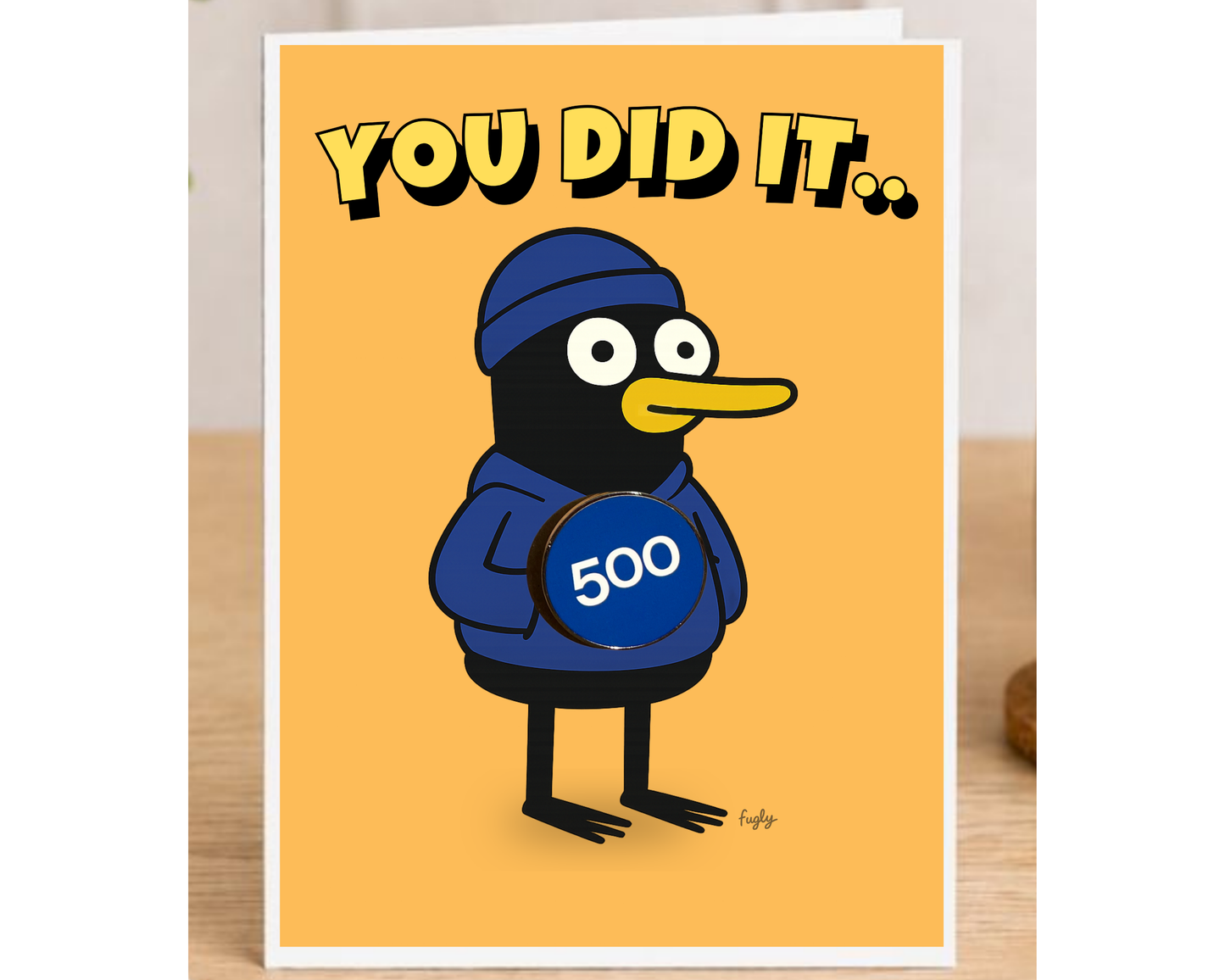 Running 500 Milestone Card with 25mm Badge