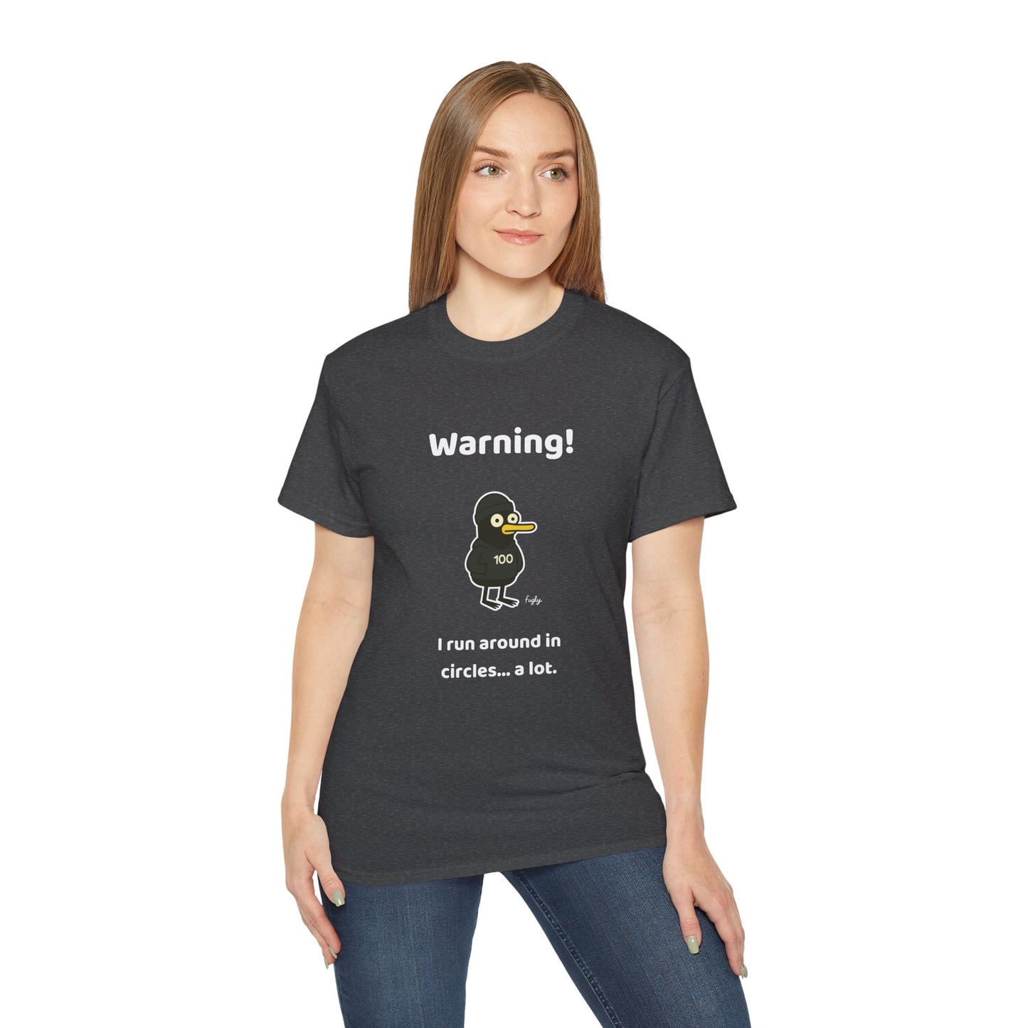 Running 100 Milestone T-Shirt - Funny 'Warning - I Run In Circles.. A Lot' strapline