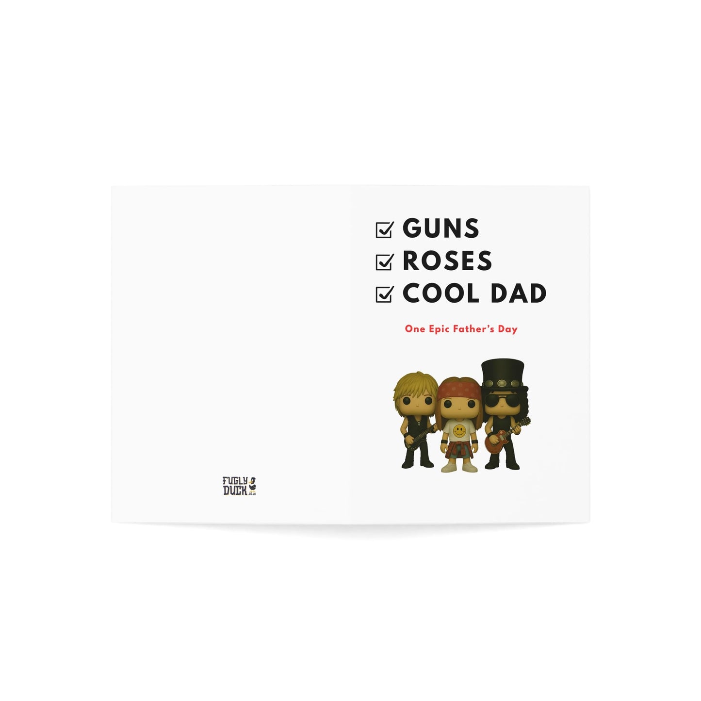 GNR Father's Day Card with Ticket Themed Insert - Guns. Roses. Cool Dad. One Epic Father's Day