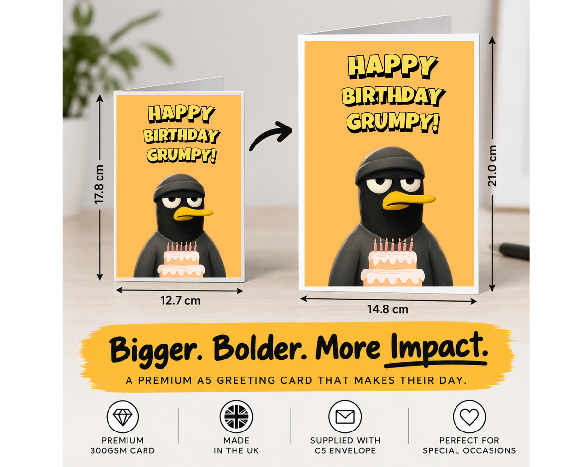 Funny Grumpy Birthday Card for Men – Large A5 Card for Dad, Husband or Grandad