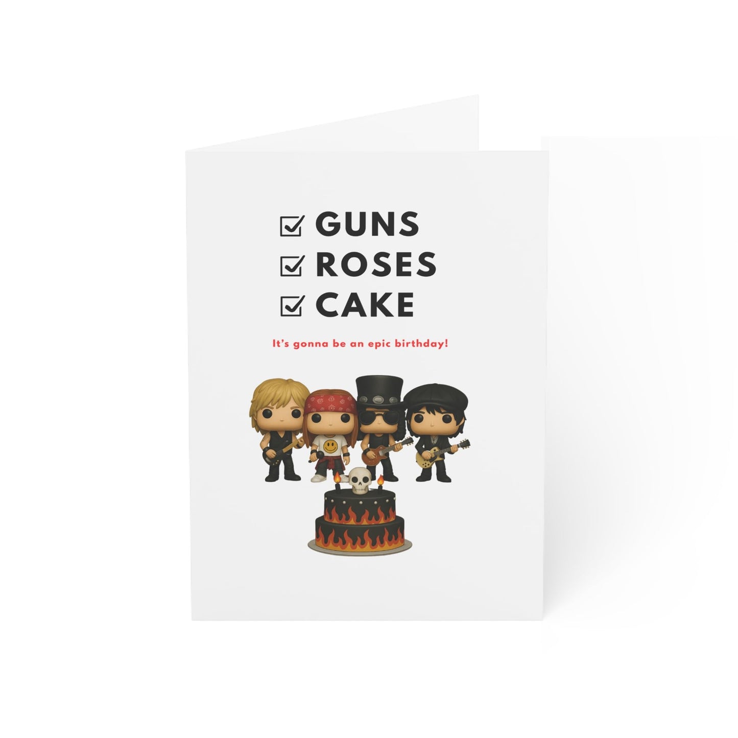 Guns Roses Birthday - Ticket themed Birthday Card with Ticket Style Insert