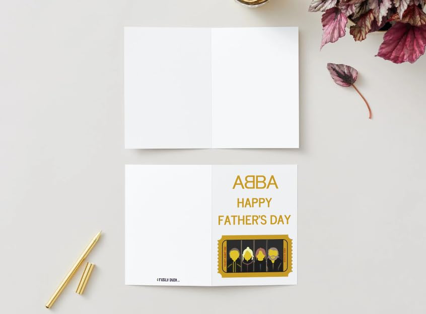 Abba Voyage Father's Day Ticket Themed Birthday Card with Voyage Ticket Style Insert