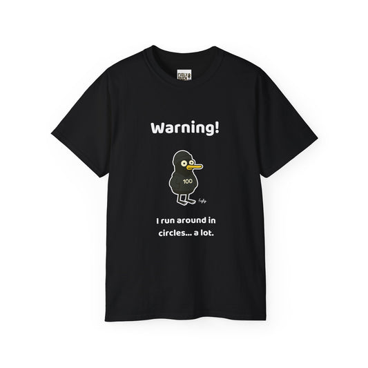 Running 100 Milestone T-Shirt - Funny 'Warning - I Run In Circles.. A Lot' strapline