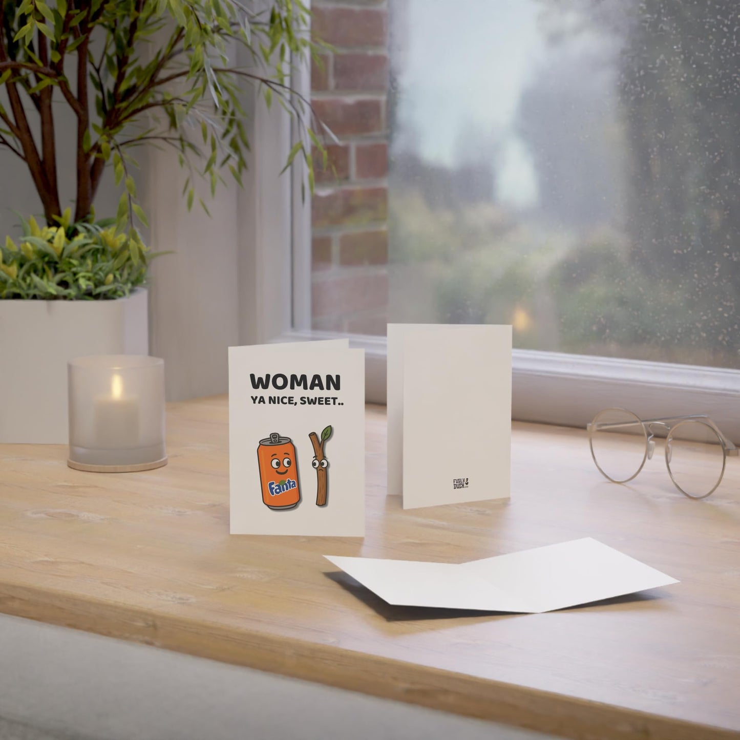 Fanta-Stick Greeting Card For Her - Blank inside for your own special message for Wife, Girlfriend, Best friend or Sister for Birthday, Anniversary or other Special Occasion.