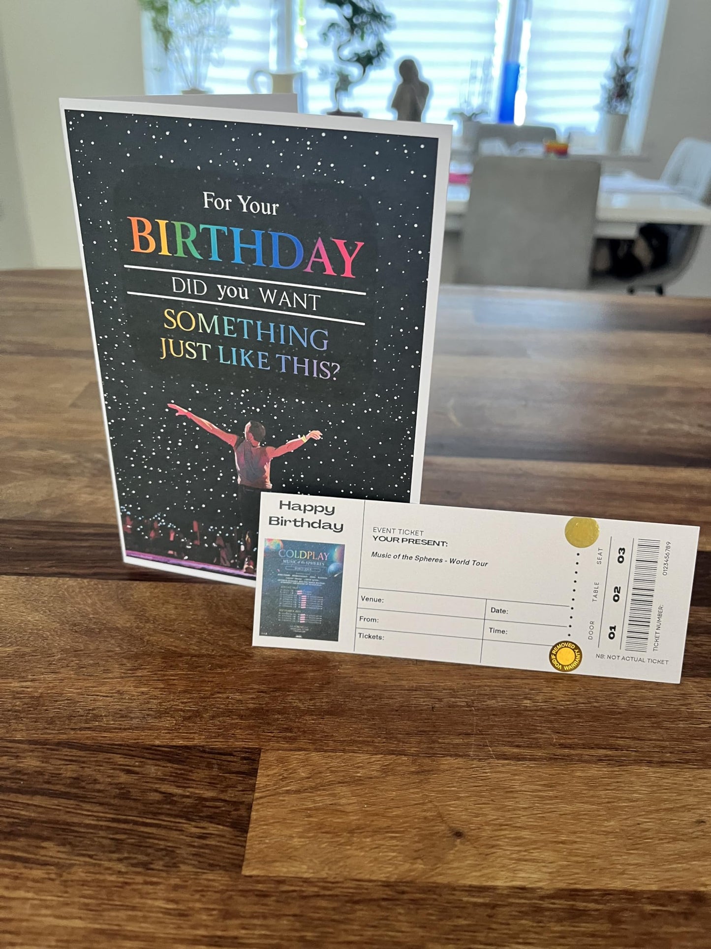 Birthday Card with Ticket Themed Insert - For Your Birthday, Did You Want Something Just Like This?