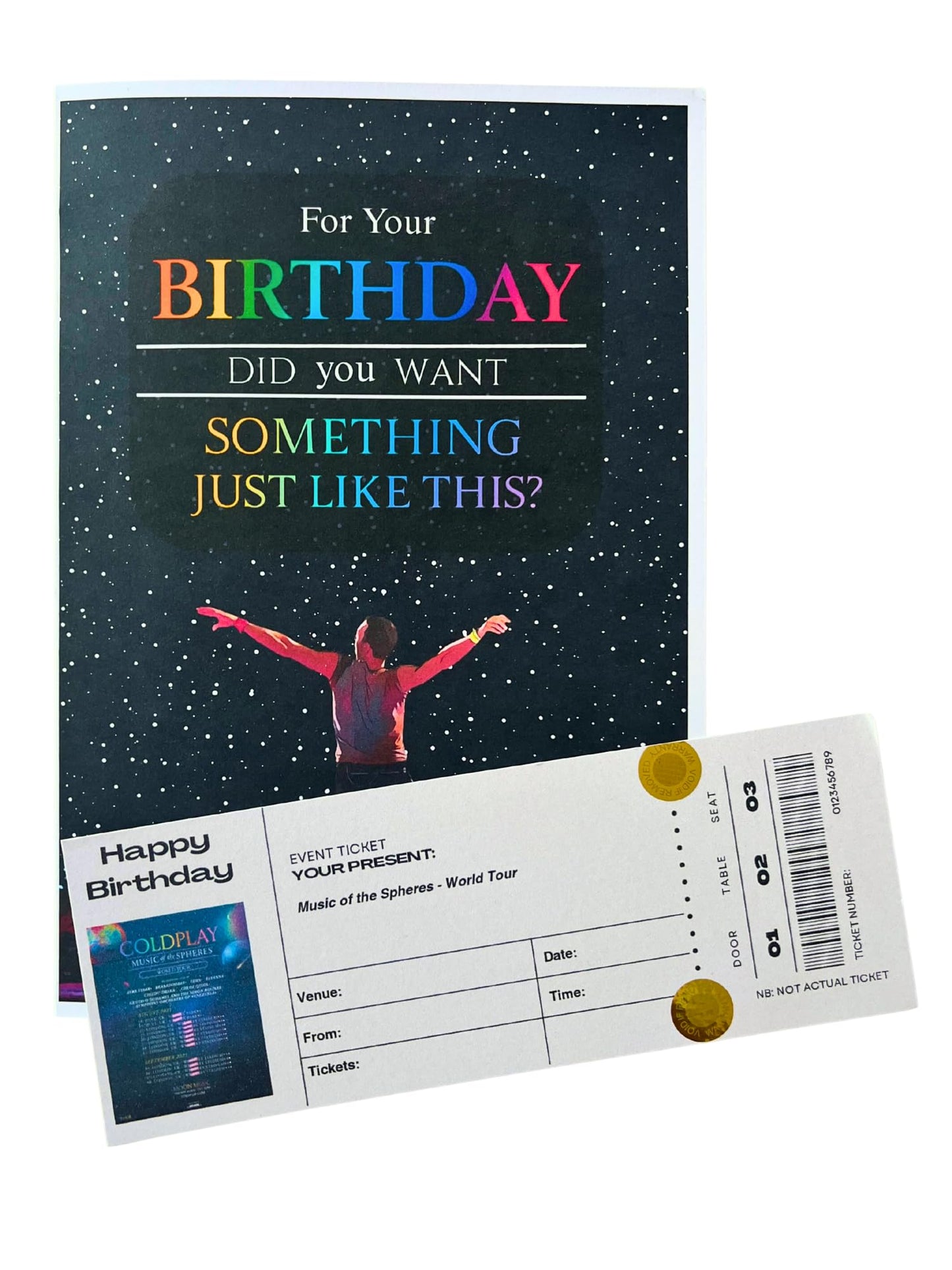 Birthday Card with Ticket Themed Insert - For Your Birthday, Did You Want Something Just Like This?