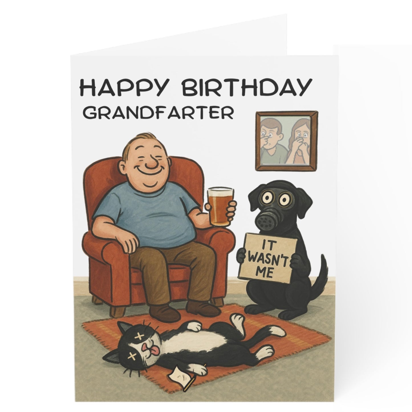 Funny Grandad Birthday Card - Funny Grandfarter Themed Birthday Card for Grandfather