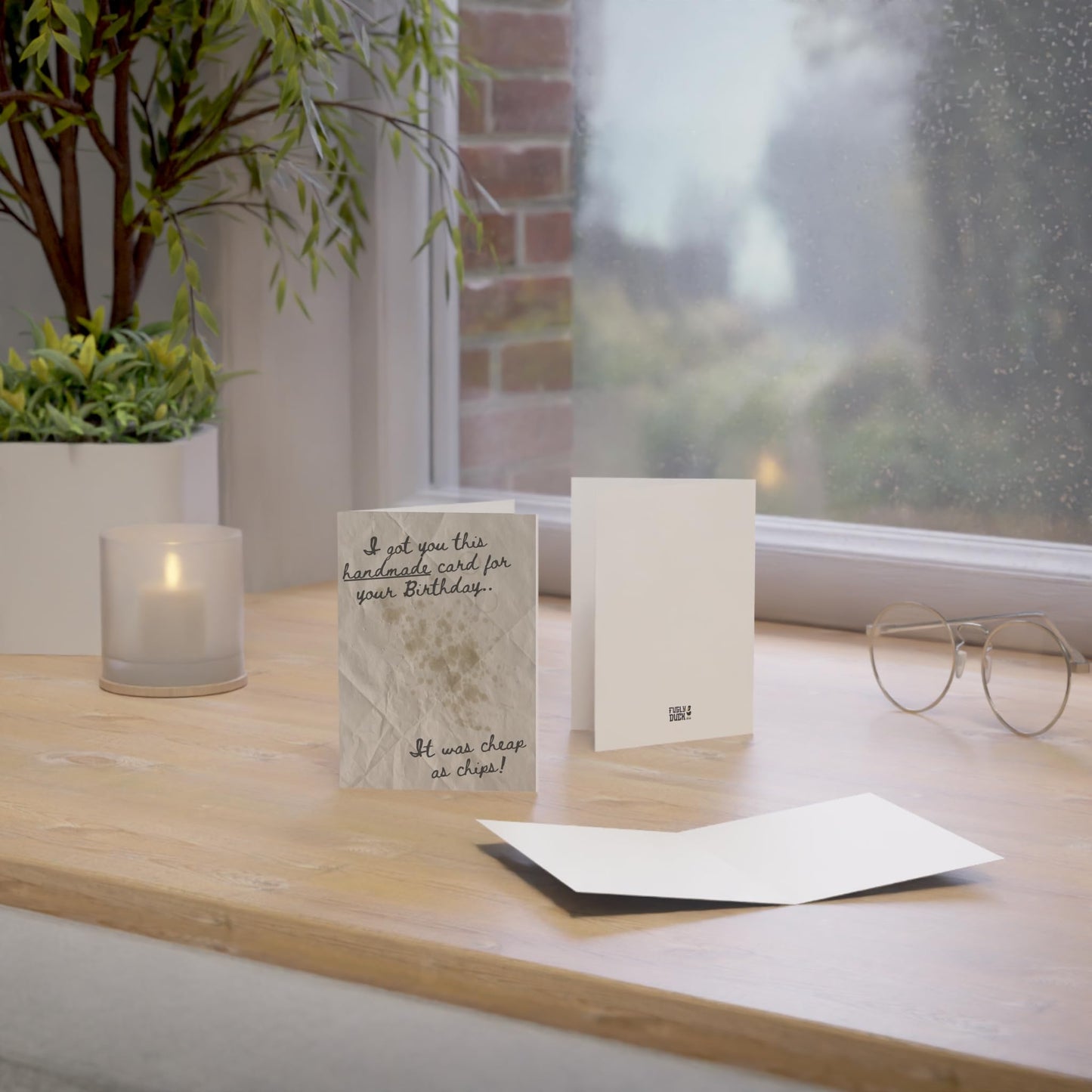 Cheap as Chips Birthday Card - Funny Chipshop Paper Themed Value Discount for Cheeky Cheapskate Celebrations.