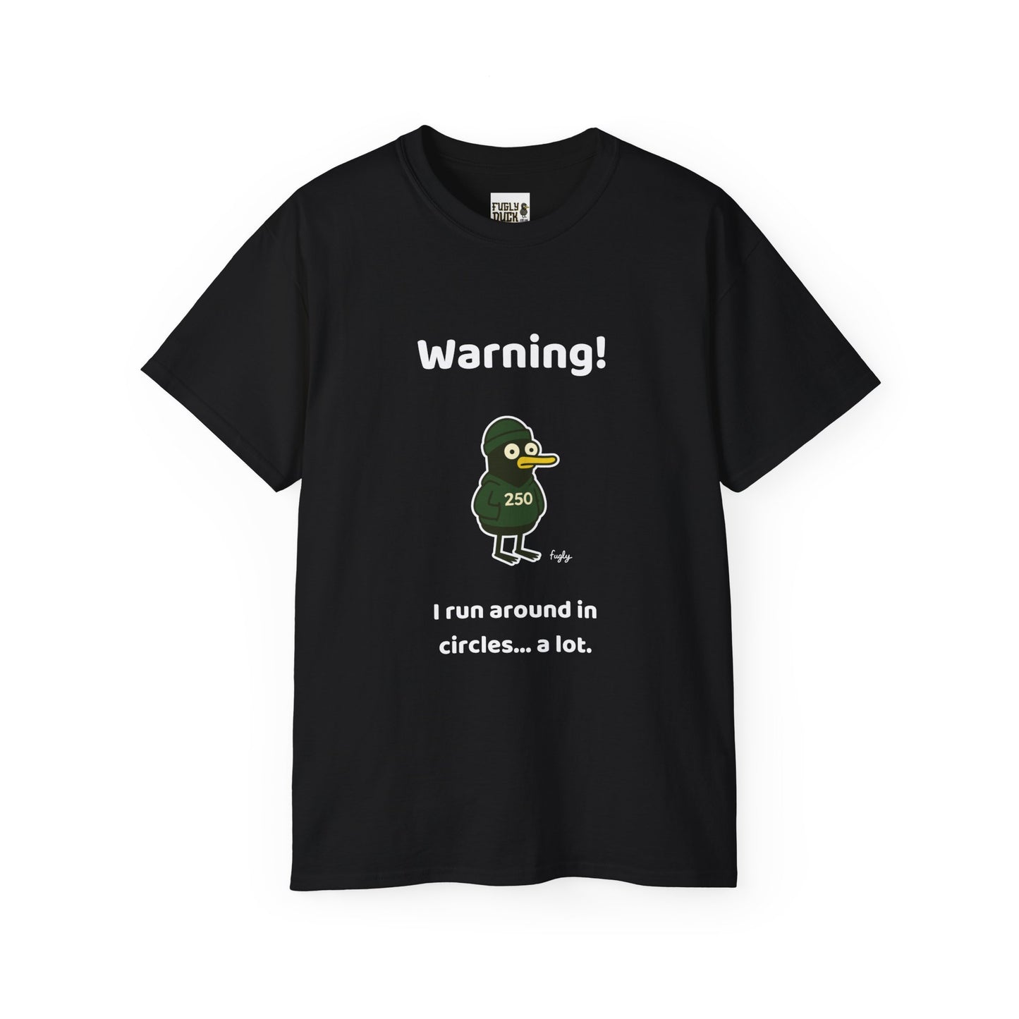 Running 250 Milestone T-Shirt - Funny 'Warning - I Run in Circles.. a Lot' Message