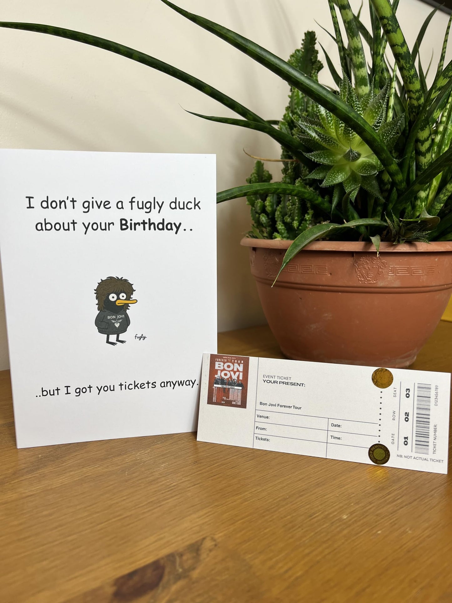 Bon Jovi Concert Birthday Card with Ticket Style Insert