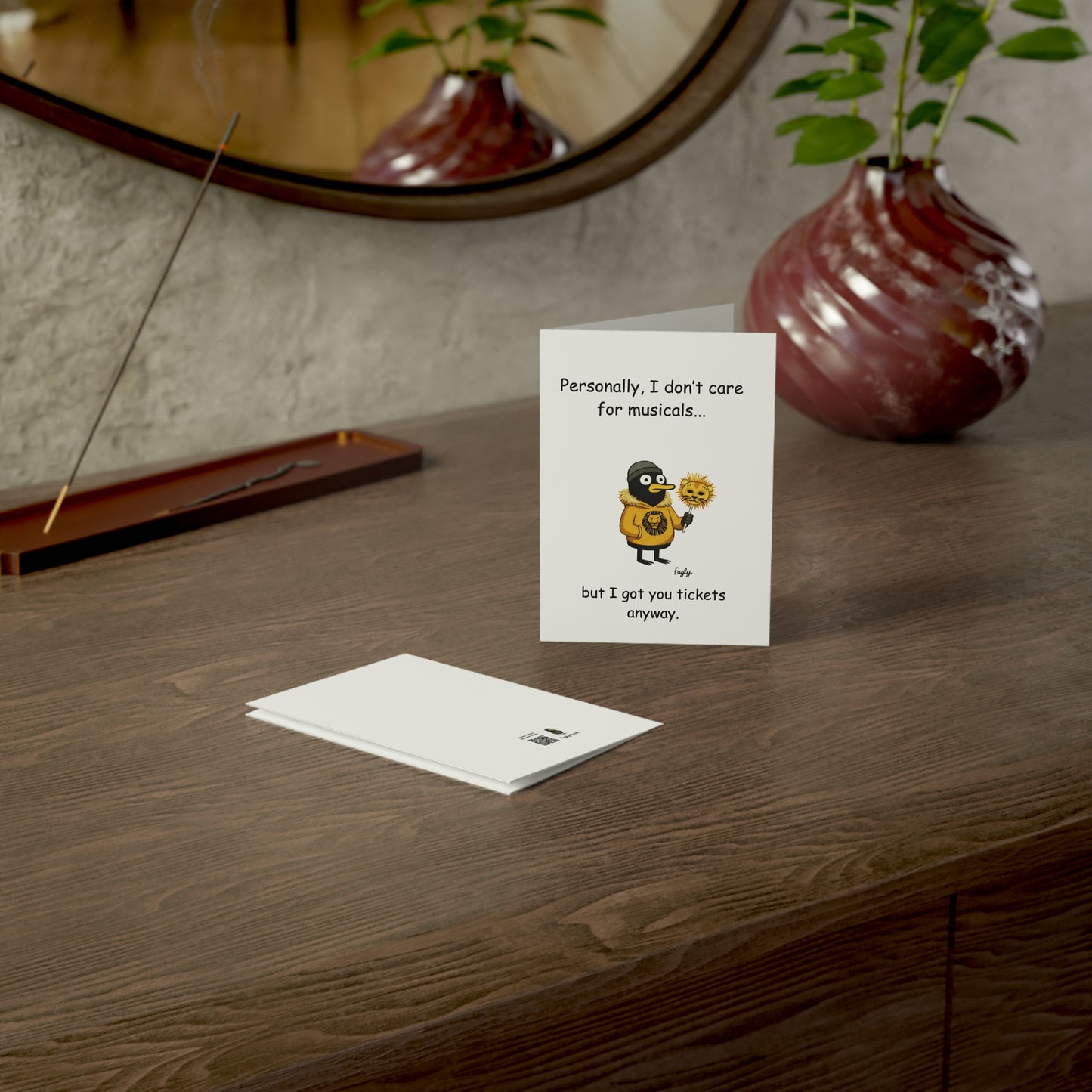 Funny Theatre Ticket Style Card | Phantom of the Opera, Hamilton or Lion King | Musical Ticket Gift Insert