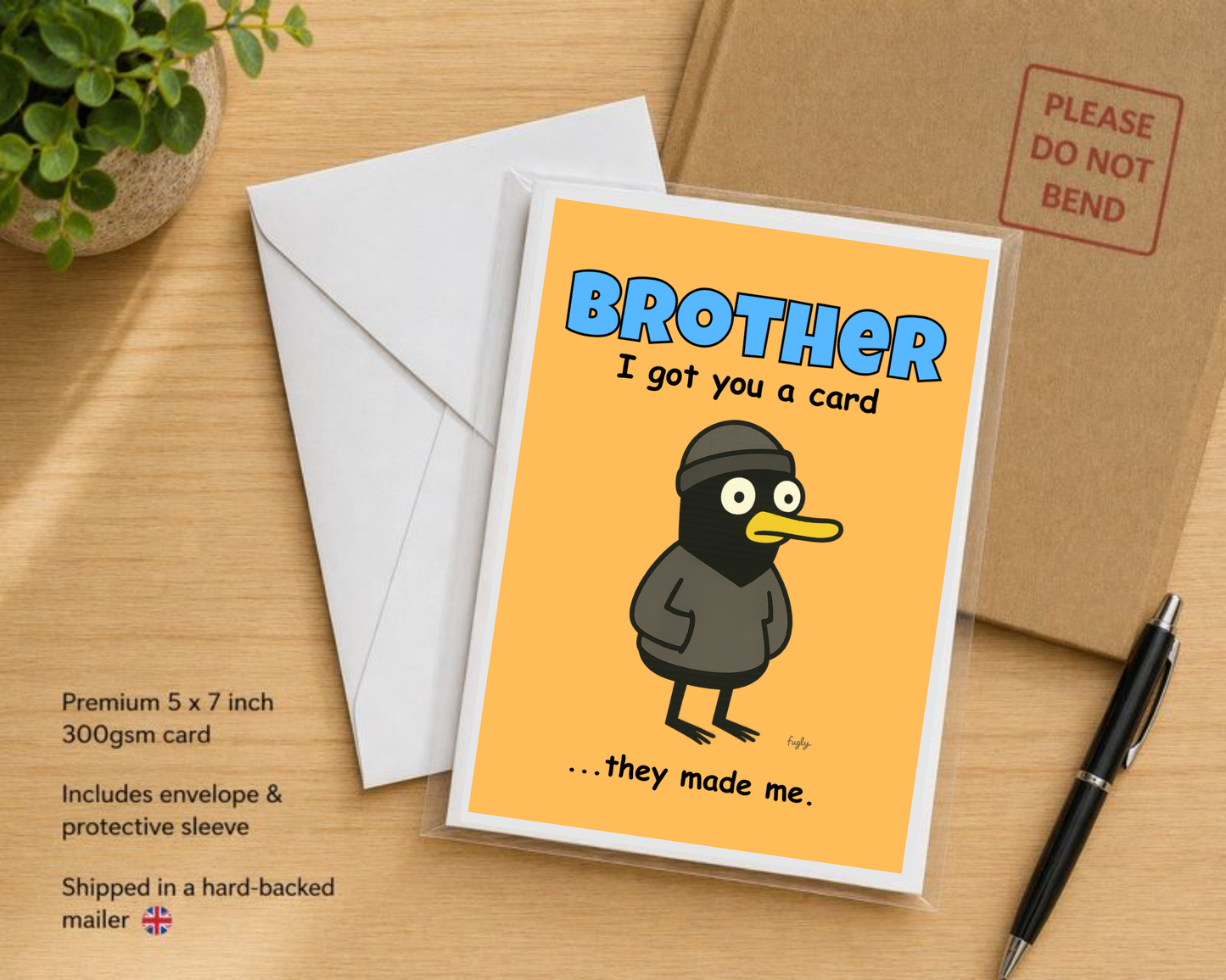 Funny Brother Birthday Card – I Got You a Card… They Made Me