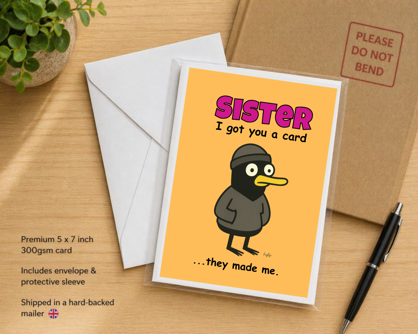 Funny Sister Birthday Card – I Got You a Card… They Made Me