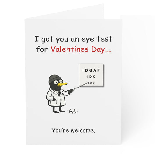 Funny Valentine’s Day Card | Rude Eye Test  | Cheeky Adult Humour | For Him or Her