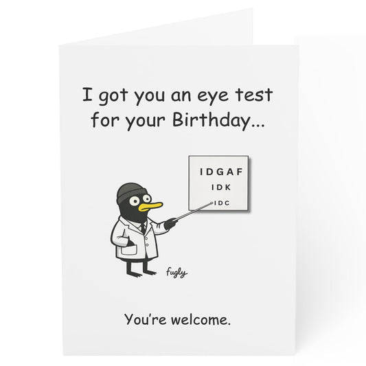 Funny Birthday Card | Rude Eye Test  | Cheeky Adult Humour | For Him or Her