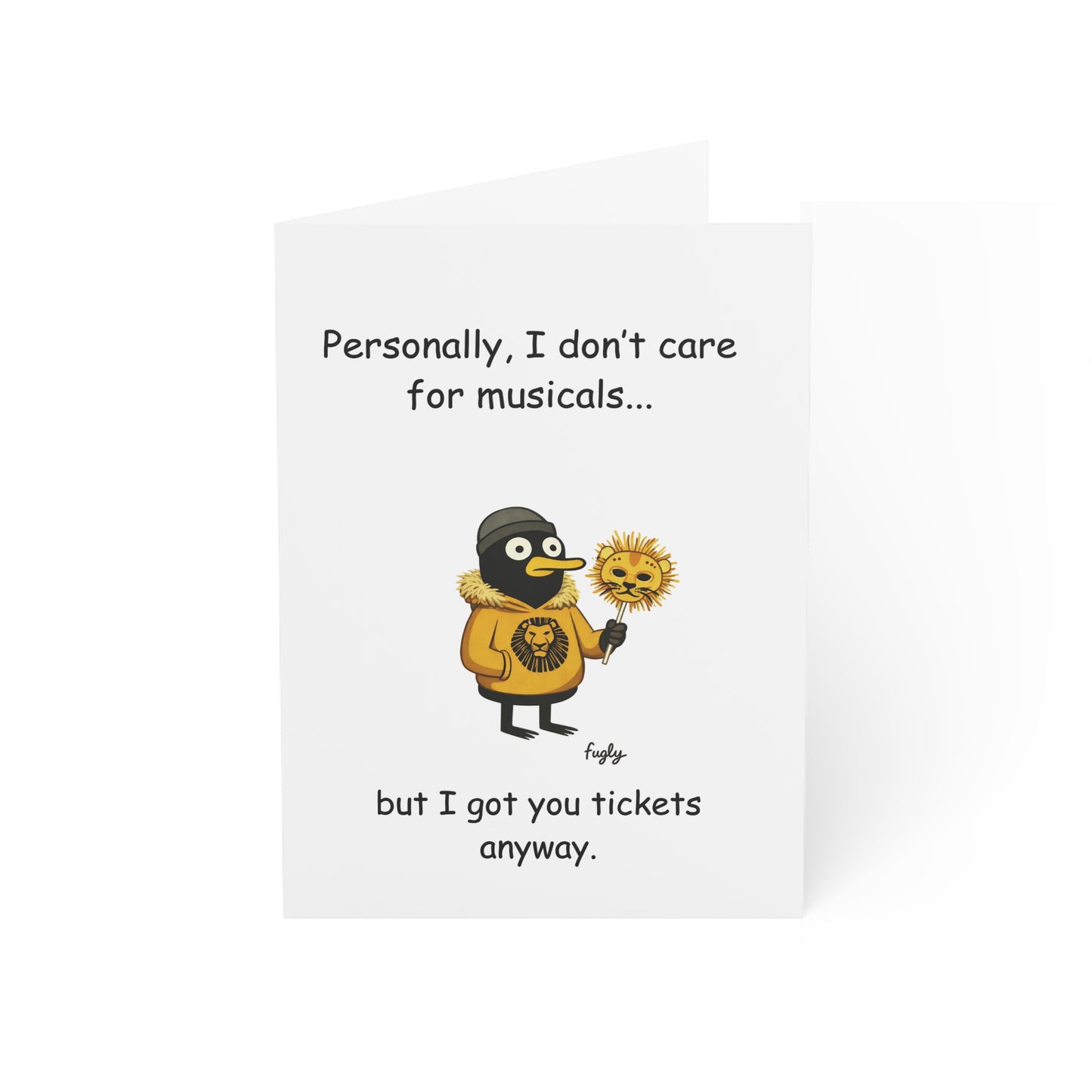 Funny Theatre Ticket Style Card | Phantom of the Opera, Hamilton or Lion King | Musical Ticket Gift Insert