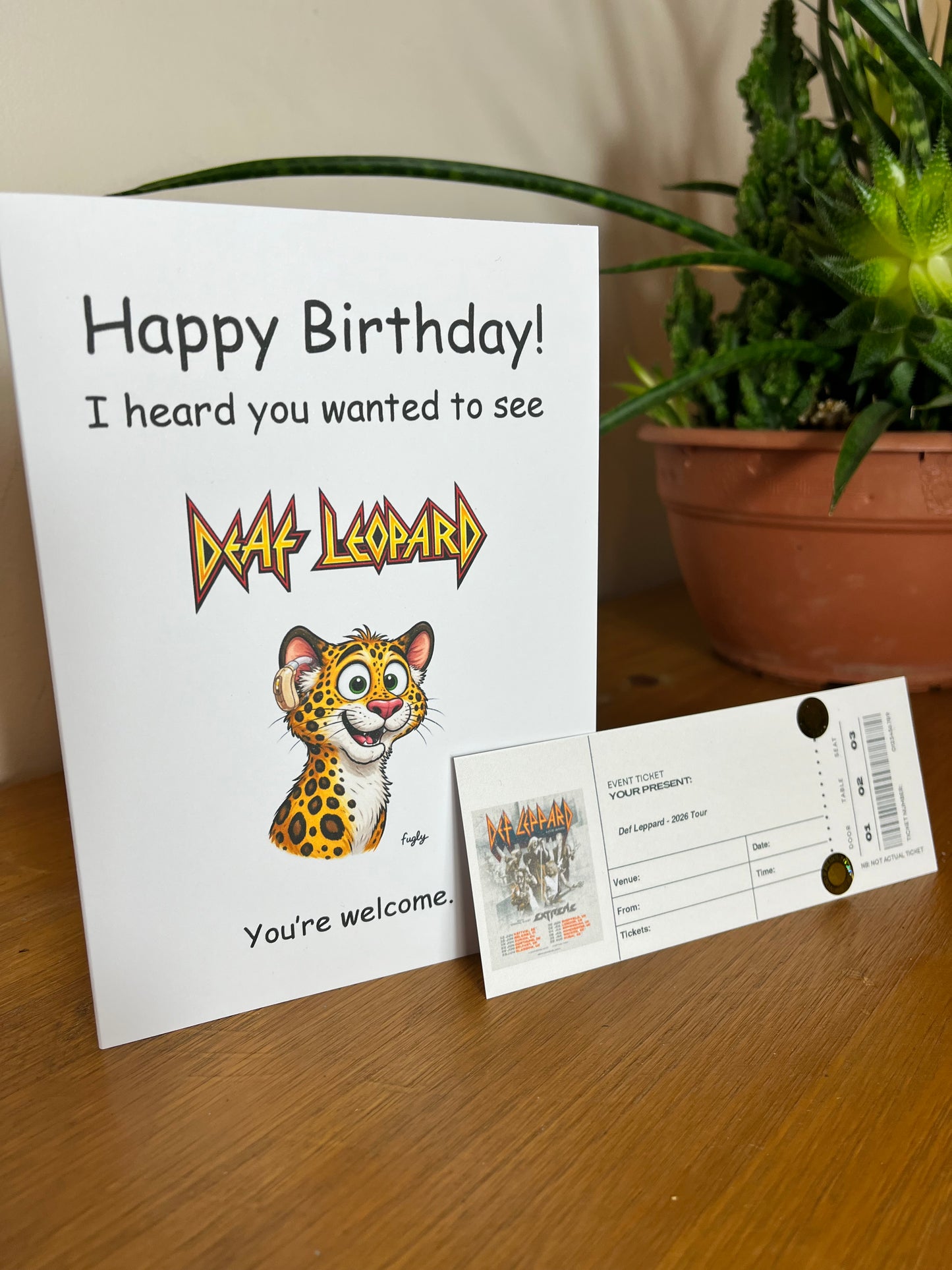 Def Leppard Birthday Card with Ticket Style Insert