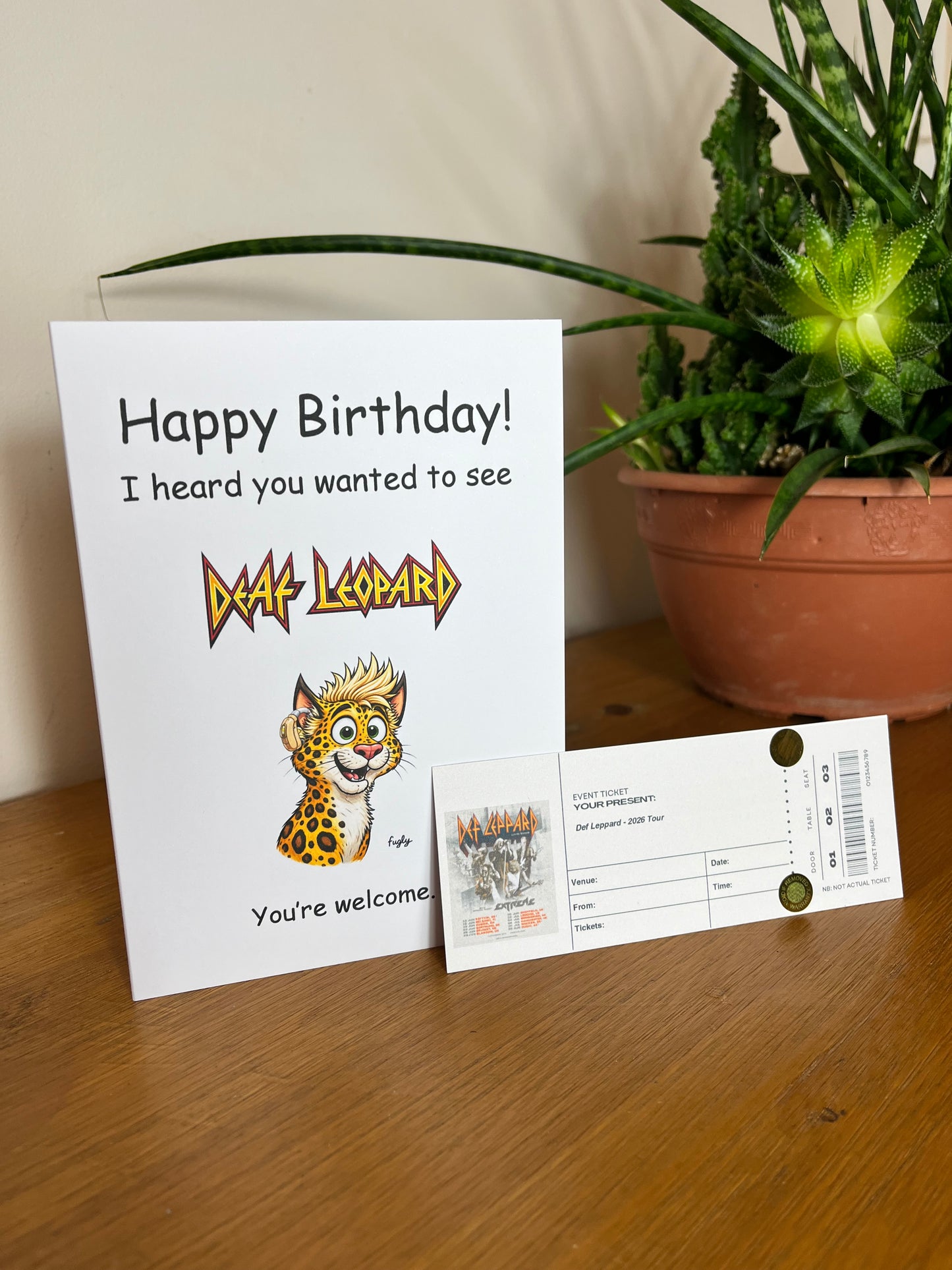 Def Leppard Birthday Card with Ticket Style Insert